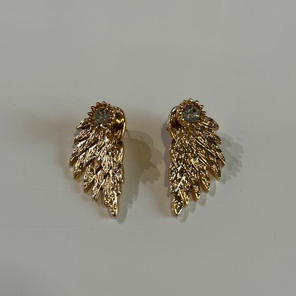 Wing Shape Rhinestone Swing Earrings - Picture 1 of 3